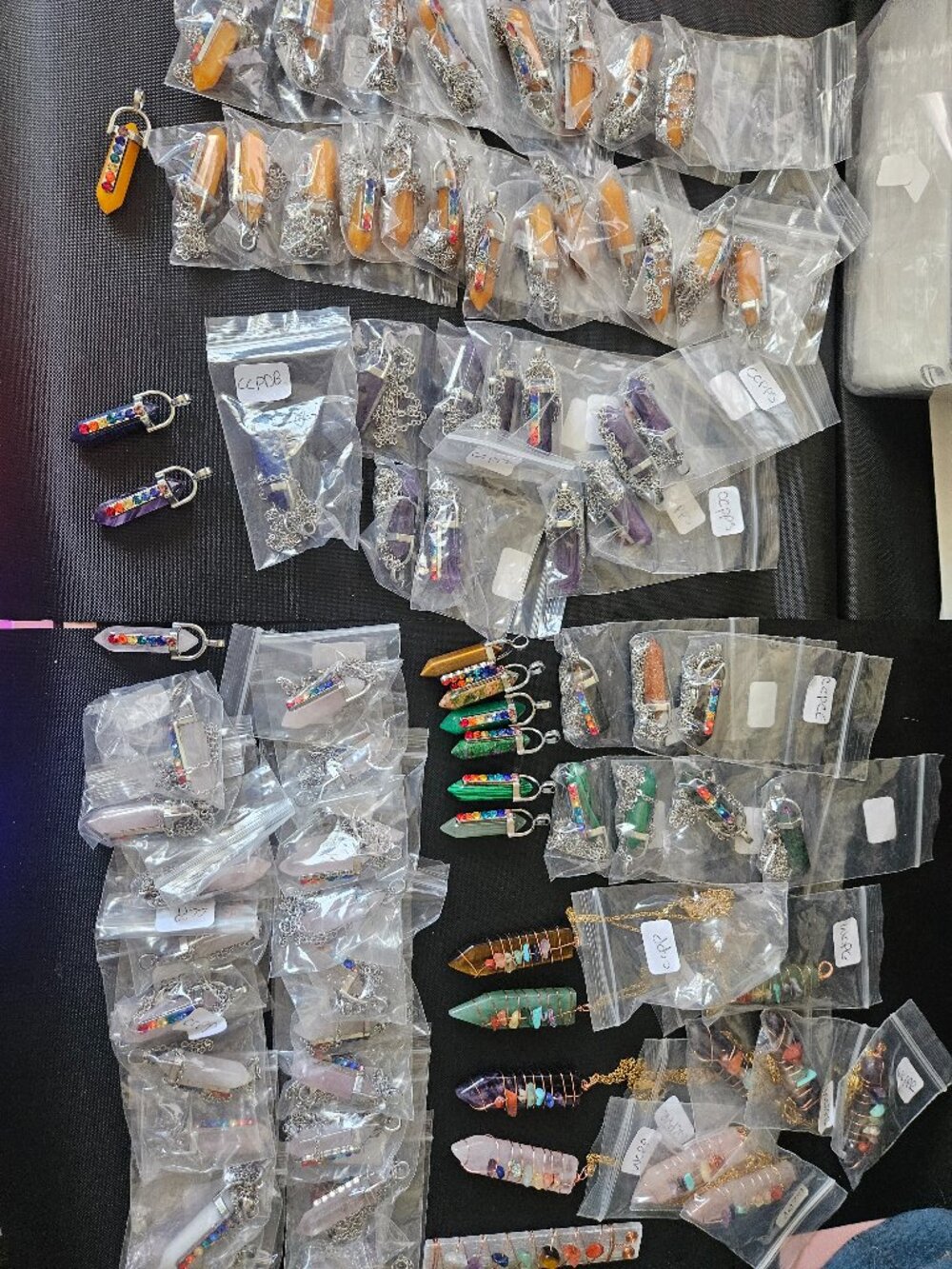 Bulk Chakra Crystal Pendant Lot Gemstone Jewelry Quartz Amethyst Mix
